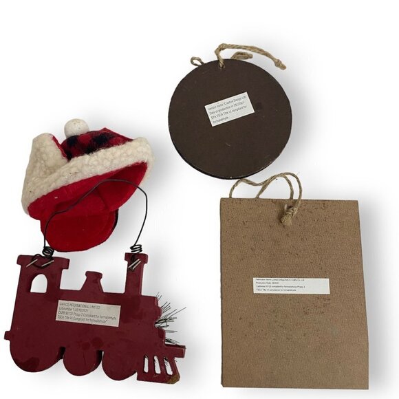 Woodland Christmas Ornaments Set of 4 Rustic Farmhouse Holiday Decor Ref#9 - Picture 2 of 2